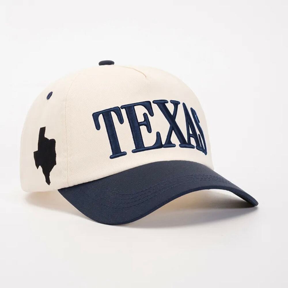 Texas Beige Navy Baseball Hat Embroidered Adjustable Baseball Cap NWOT